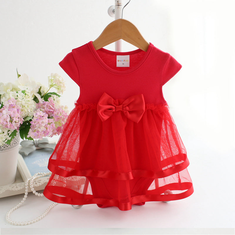 Princess Long Sleeved Cotton Triangle Romper summer Dress
