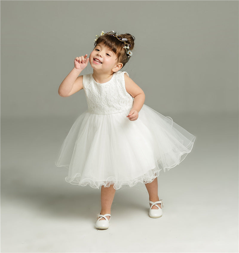 Baby Princess Silk Dress for 100 Days Wedding