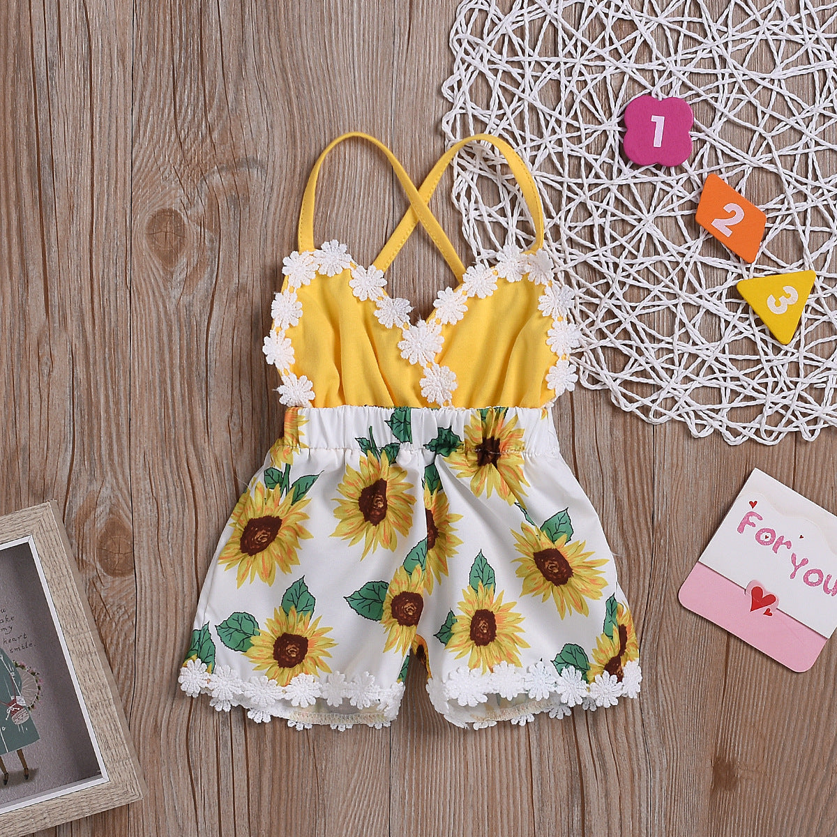 Baby Sunflower Jumpsuit for girls