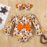 Flare Sleeve Floral Romper Band Set